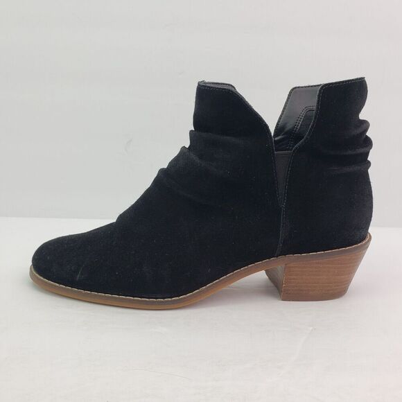 Cole Haan Alayna Slouch Womens Size 6.5 Black Suede Slouch Heeled Booties Boots - Picture 4 of 11